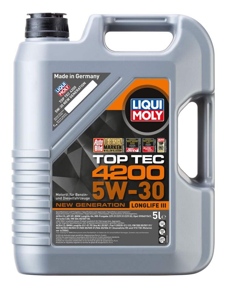 Liqui Moly 5W-30 Motor Yağı Toptec 4200 New Generation 5 Lt